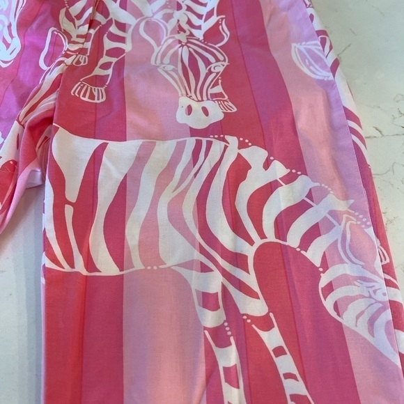 Vintage Lilly Pulitzer Pink Zebra Ankle Pants Flat Front / 4 - Picture 7 of 13